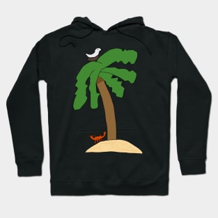 A Palm Tree on a Beach Hoodie